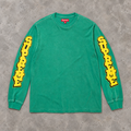 SUPREME 'CRACKED SLEEVE' L/S TOP (WASHED GREEN)