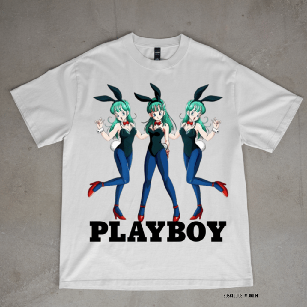 Bulma — Bunny Graphic graphic on a white T-shirt