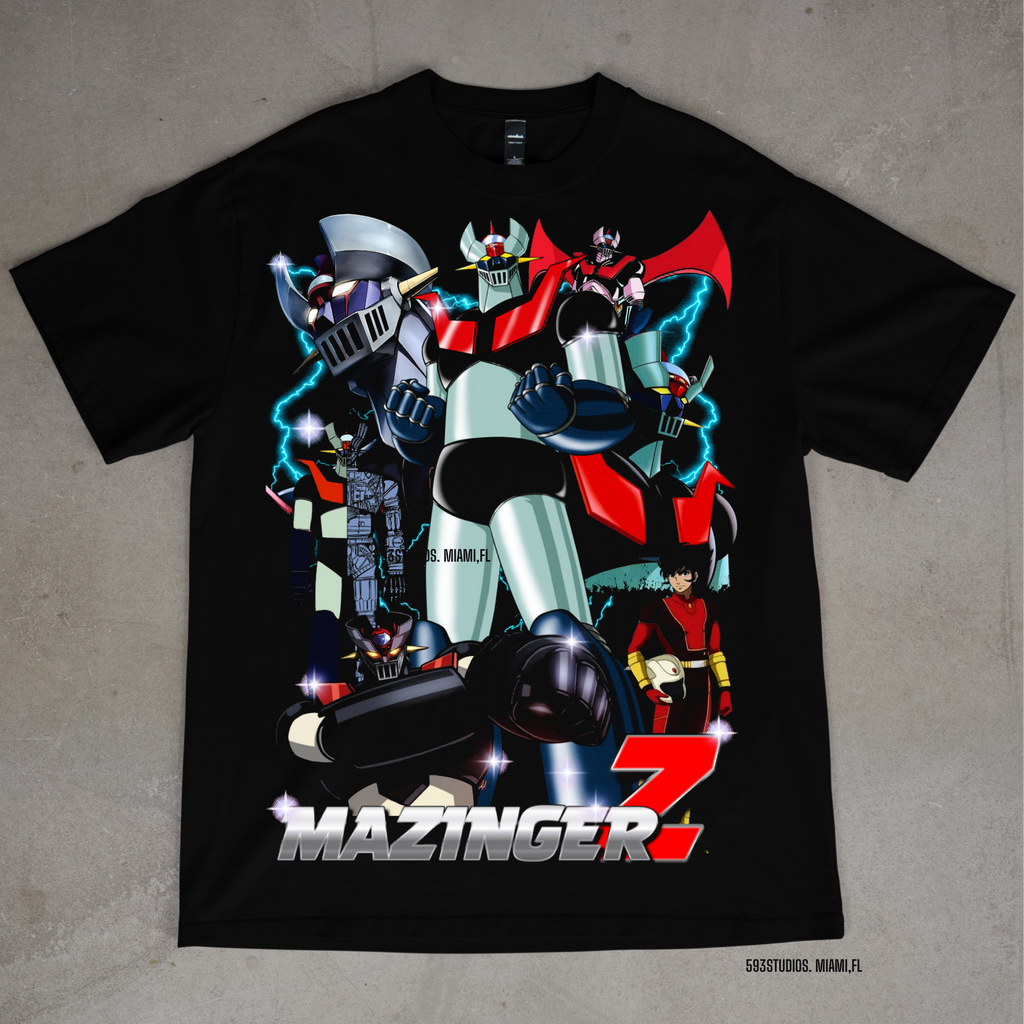 Mazinger Z — Classic Robot Graphic graphic on a black T-shirt