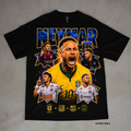 Neymar Jr. — Legacy Collage graphic on a black T-shirt