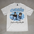 Oasis — Definitely Maybe graphic on a white T-shirt