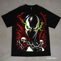 Spawn graphic on a black T-shirt